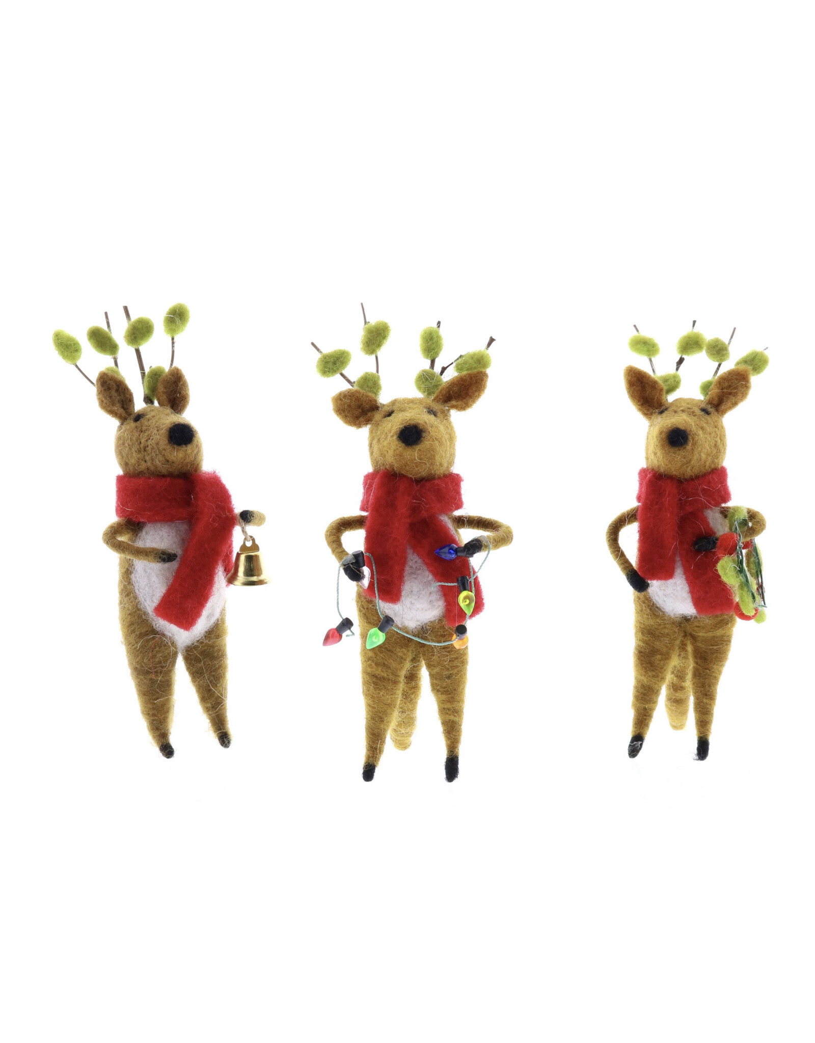 Felt Holiday Reindeer Ornament (Assorted)