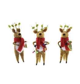 Felt Holiday Reindeer Ornament (Assorted)