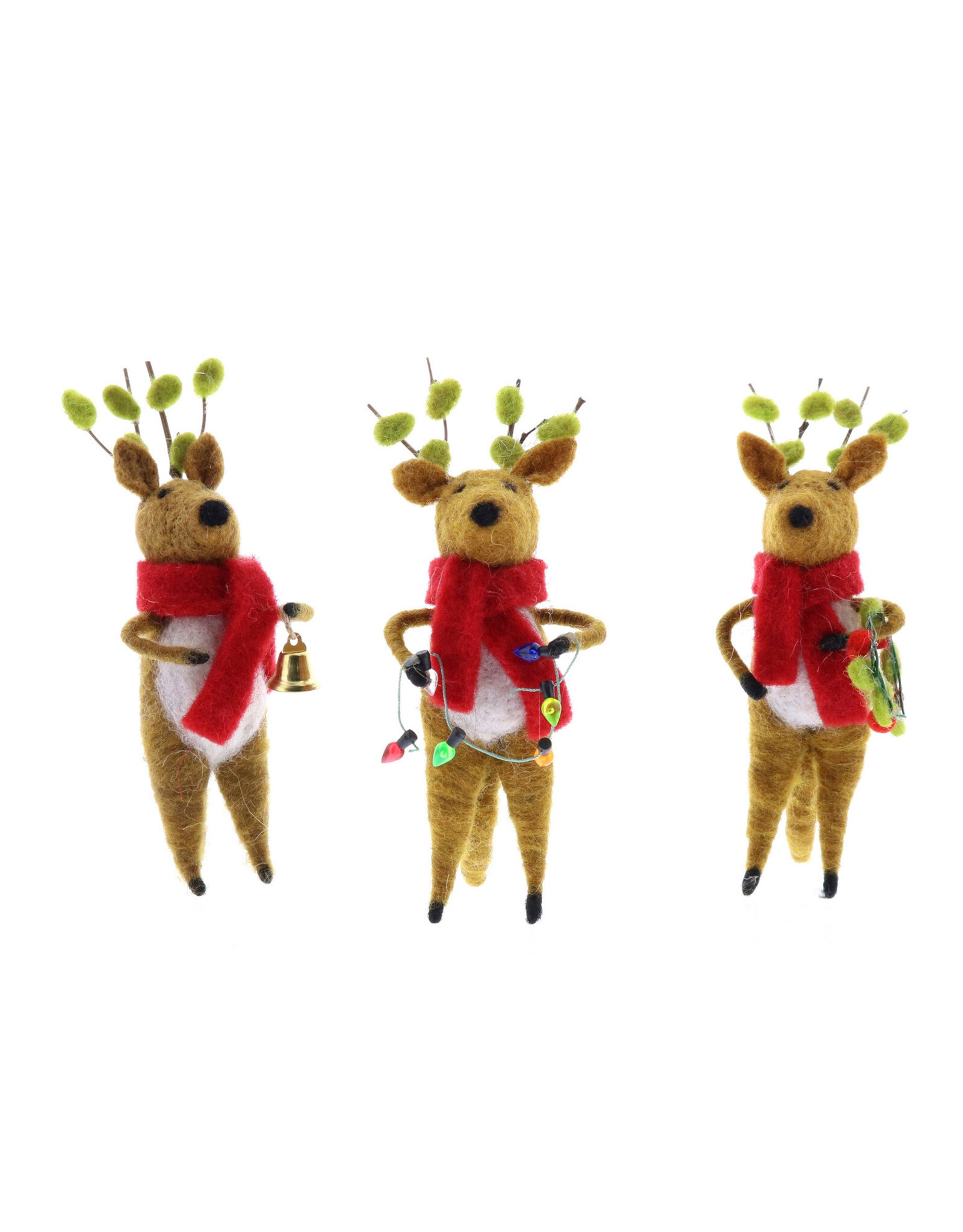 Felt Holiday Reindeer Ornament (Assorted)