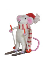 Felt Skiing Mouse Ornament