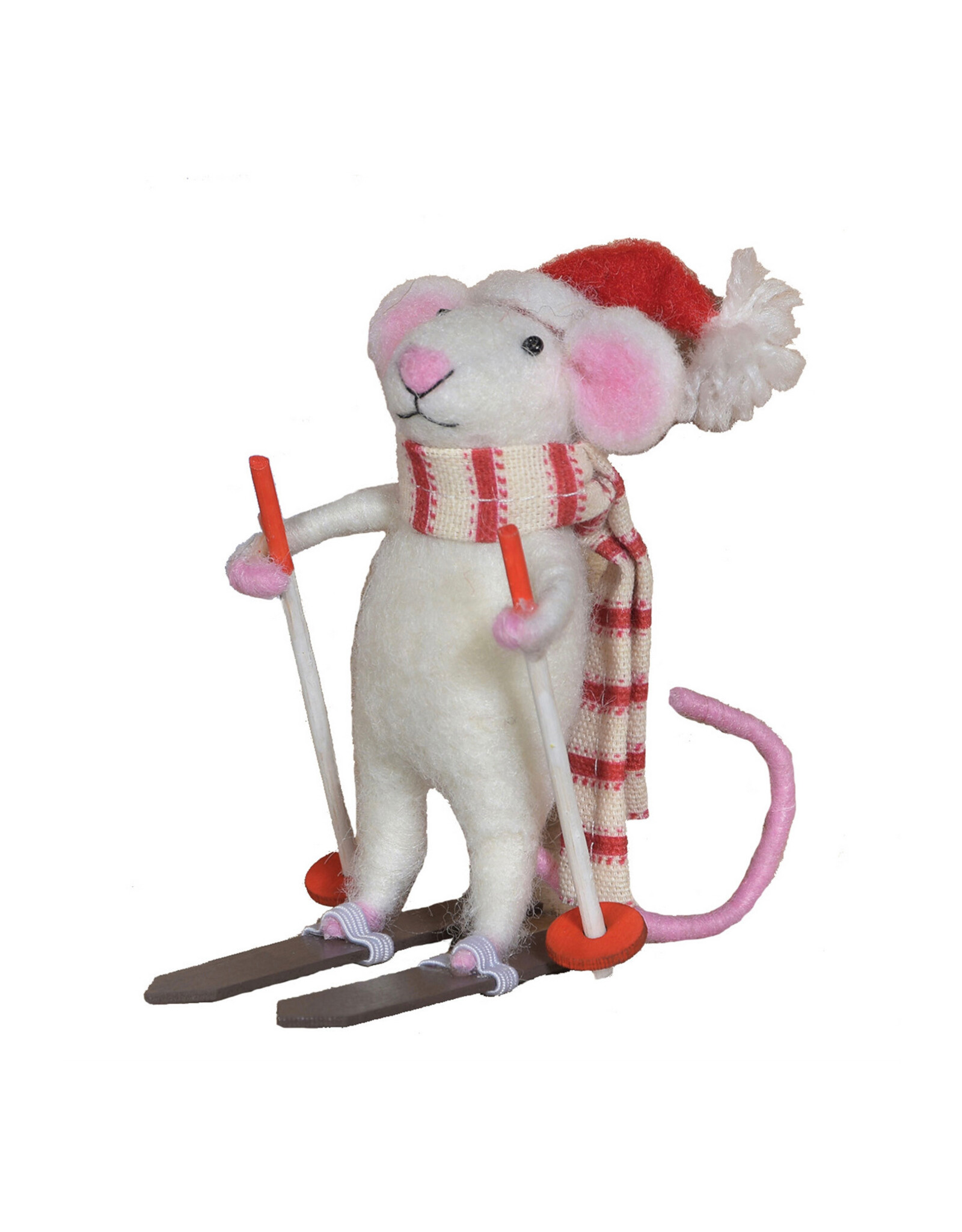 Felt Skiing Mouse Ornament