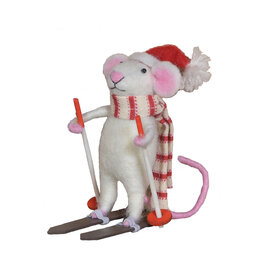 Felt Skiing Mouse Ornament