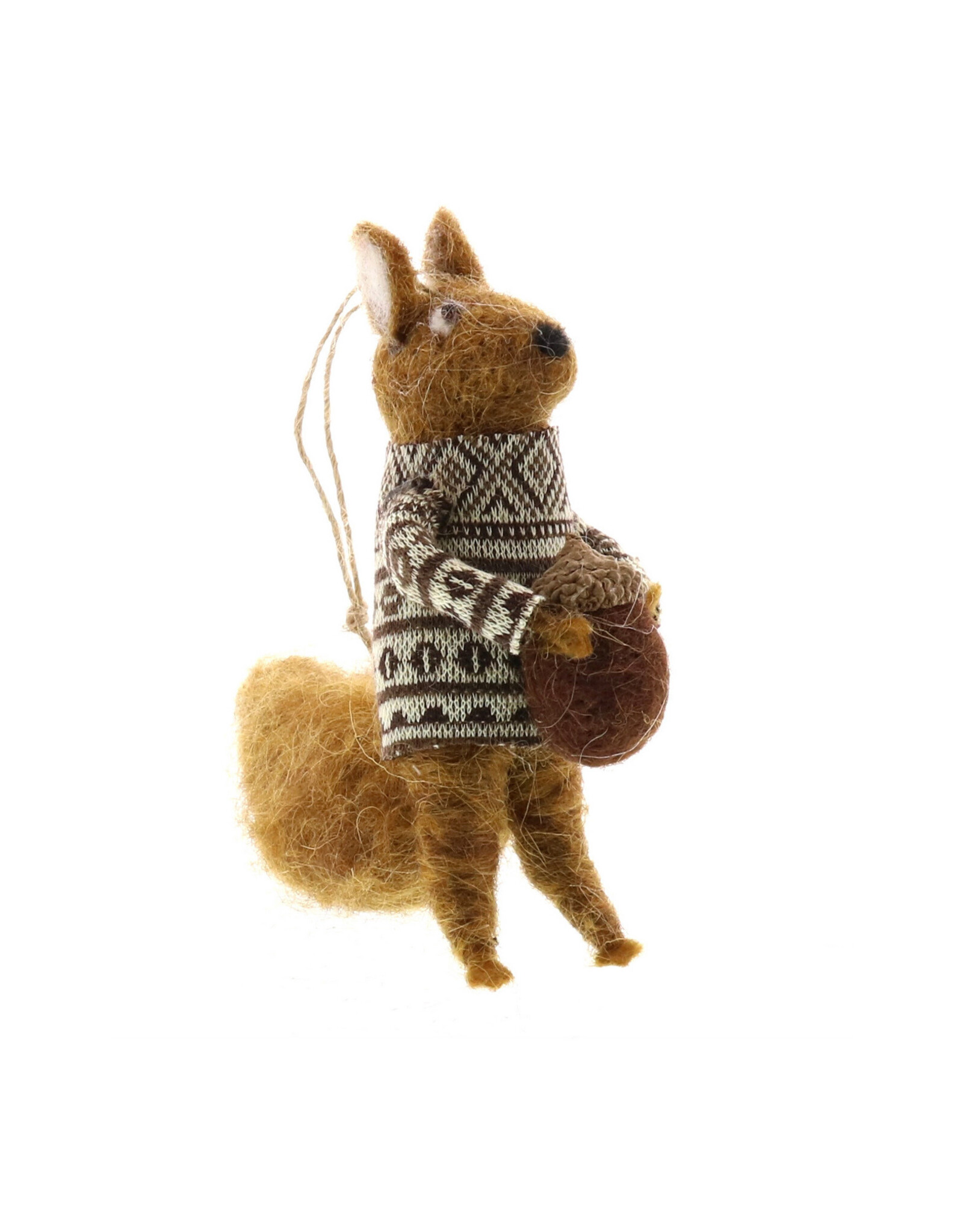 Felt Squirrel with Nut Ornament