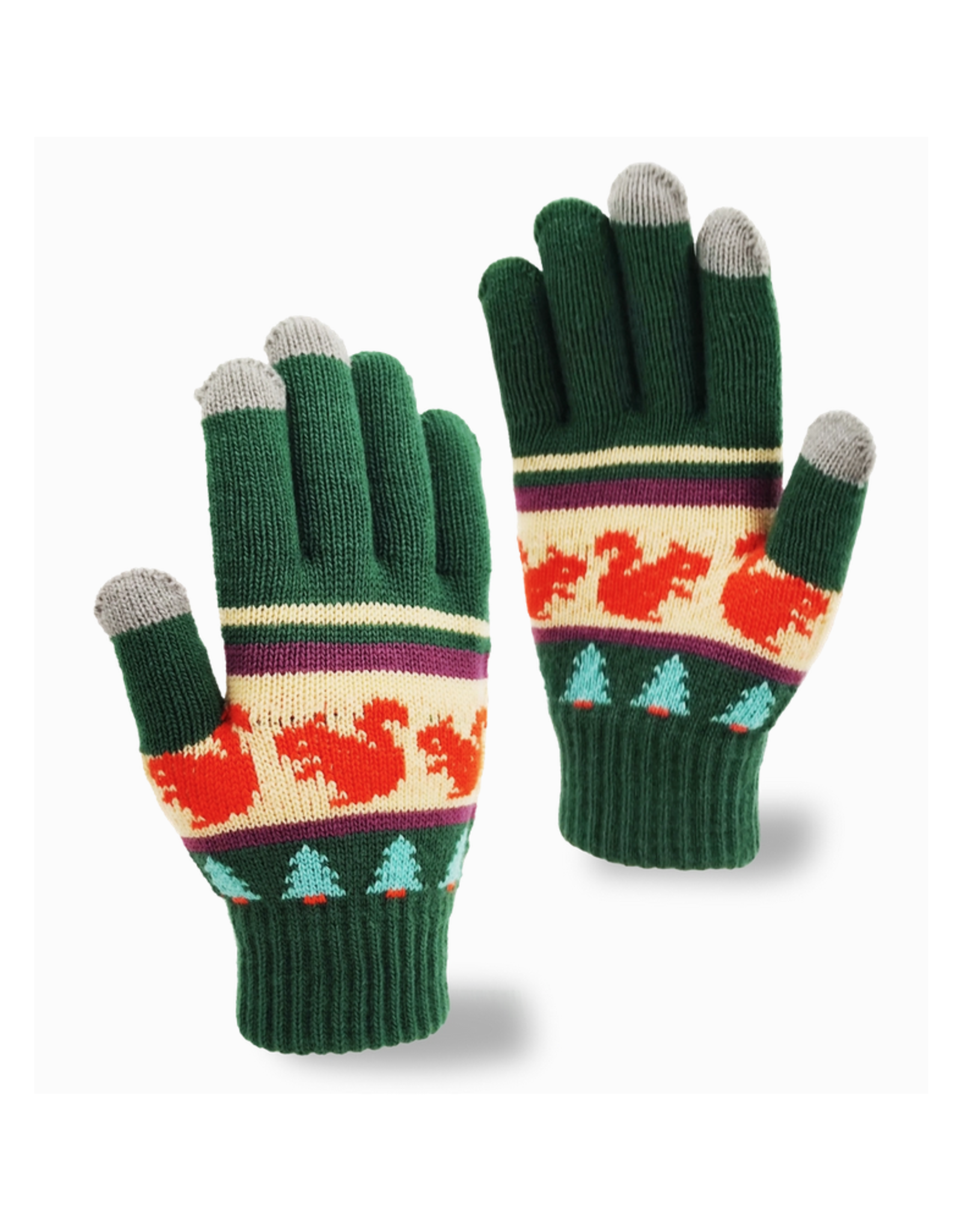 Forest Squirrel Knit Gloves