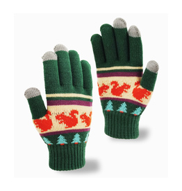 Forest Squirrel Knit Gloves