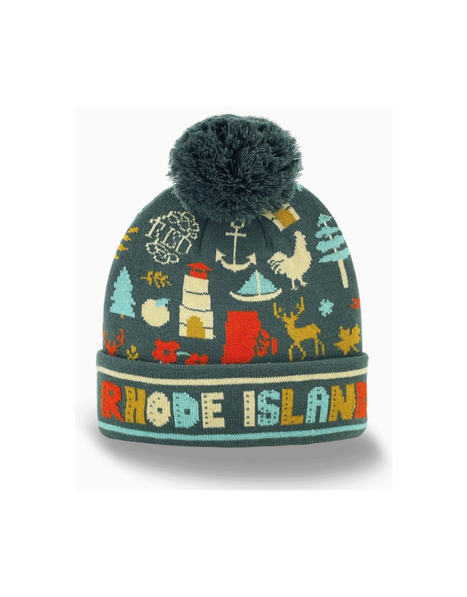 Rhode Island State Icon Beanie - Emerald