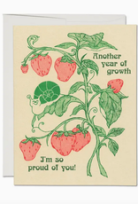 Another Year Of Growth Strawberry Greeting Card