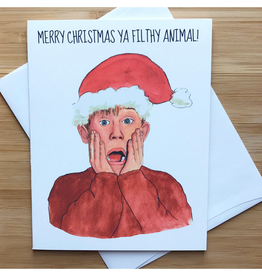 Filthy Animal Christmas (Home Alone) Greeting Card