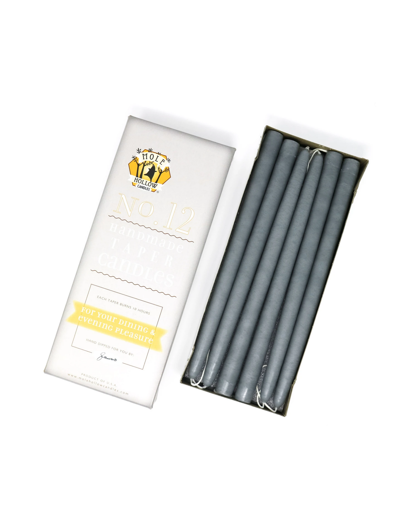 Slate Grey Taper Candle
