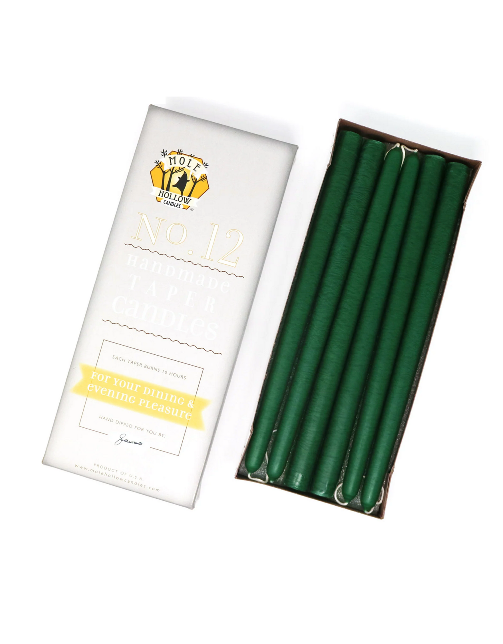 Emerald Green Taper Candle