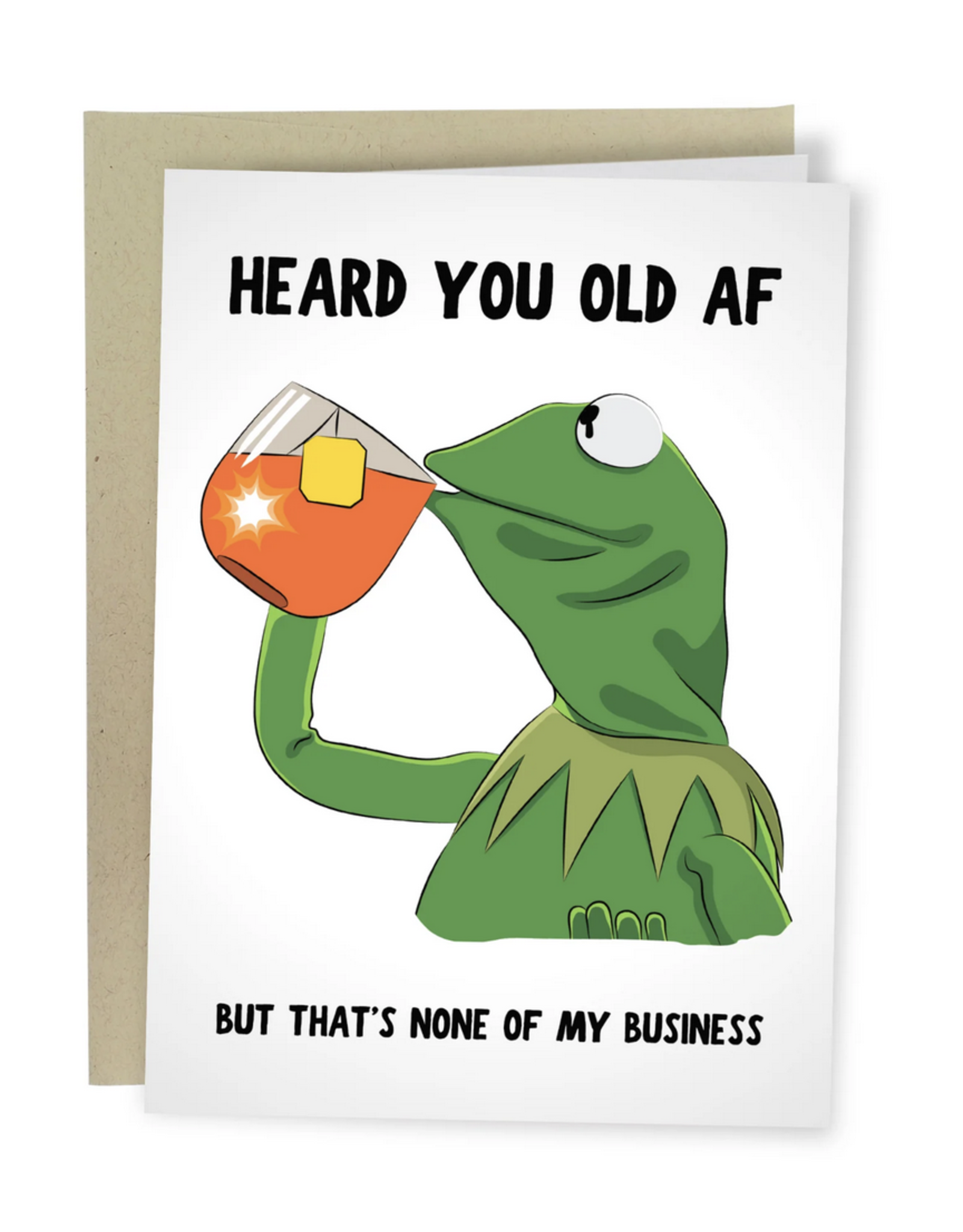 Old AF Kermit Greeting Card