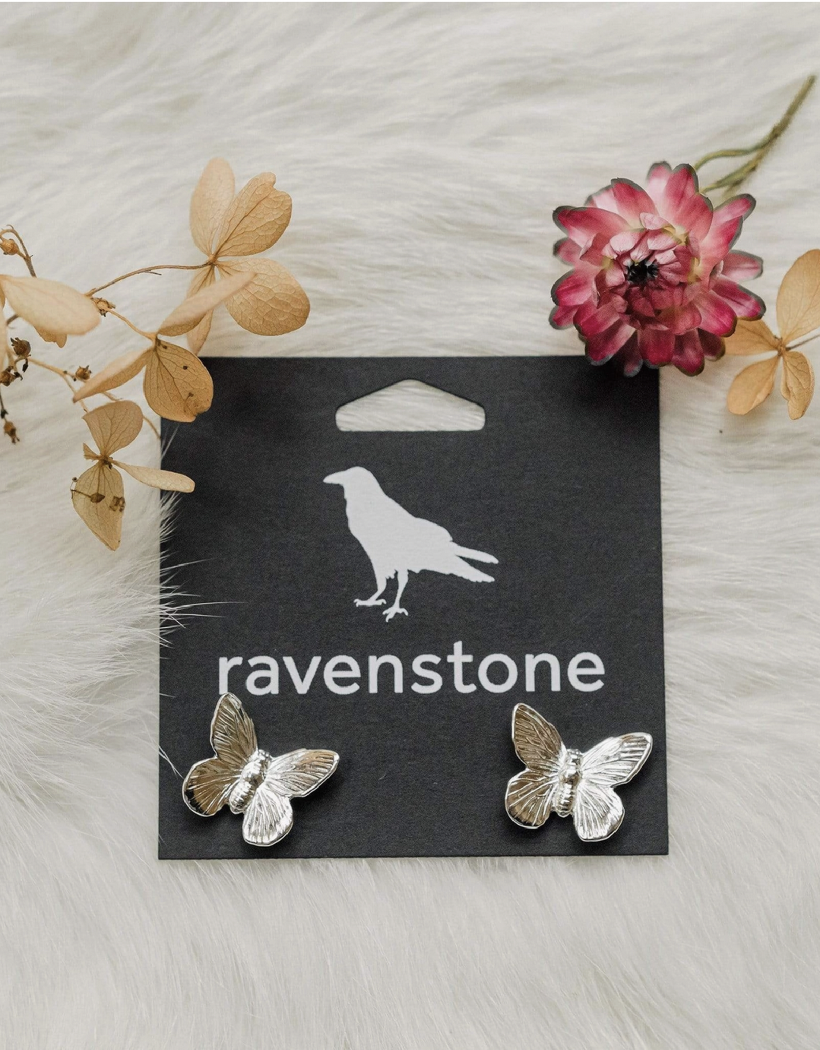 Silver Butterfly Stud Earrings