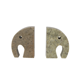Soapstone Elephant Bookends - Curbside Pick Up Only!
