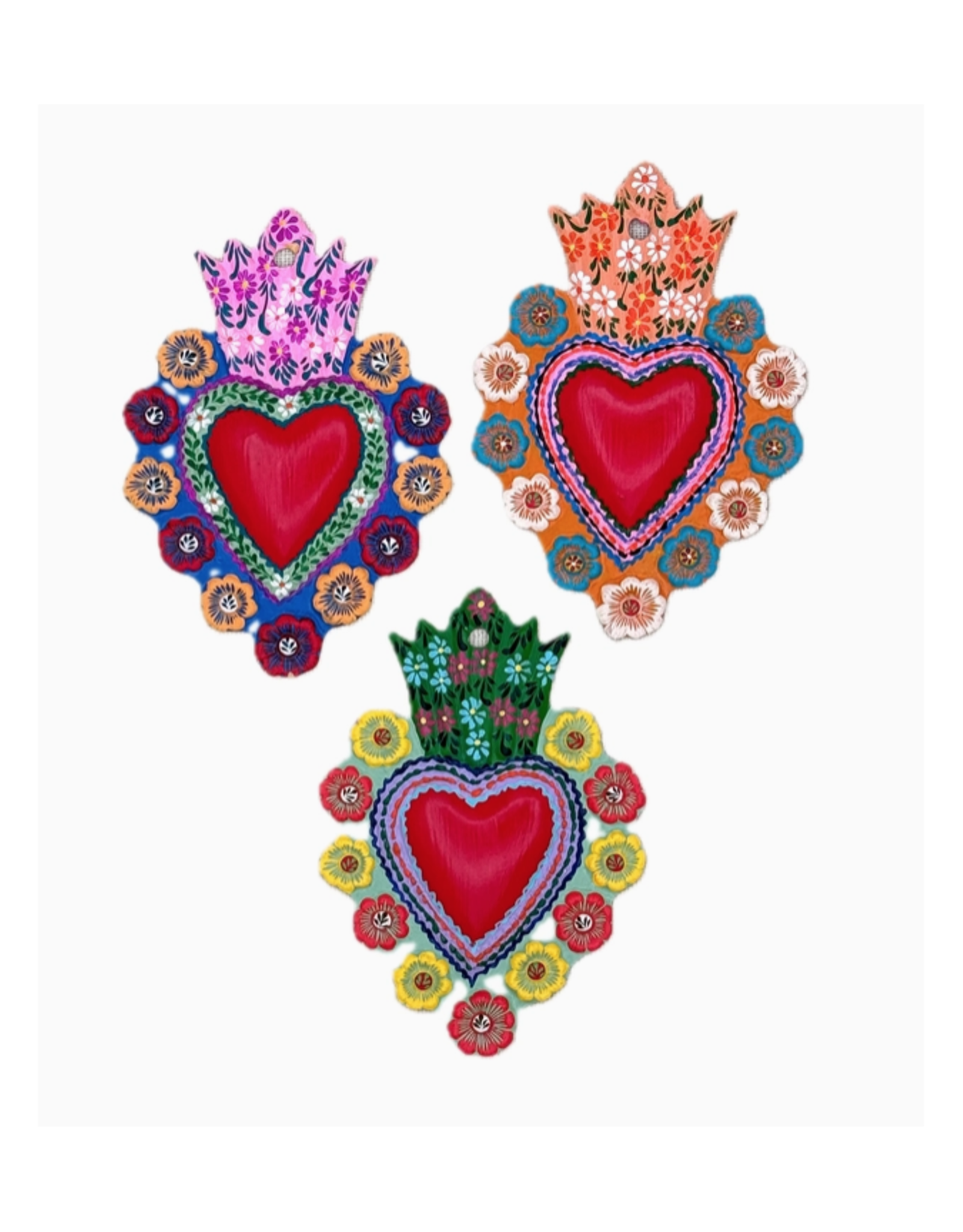 Hand Painted Red Heart Tin - Small