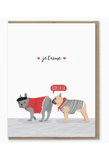 Je T'aime French Bulldog Greeting Card