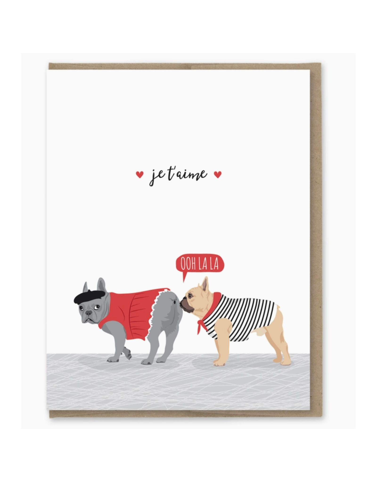 Je T'aime French Bulldog Greeting Card