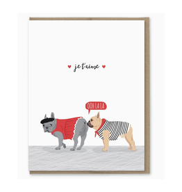 Je T'aime French Bulldog Greeting Card