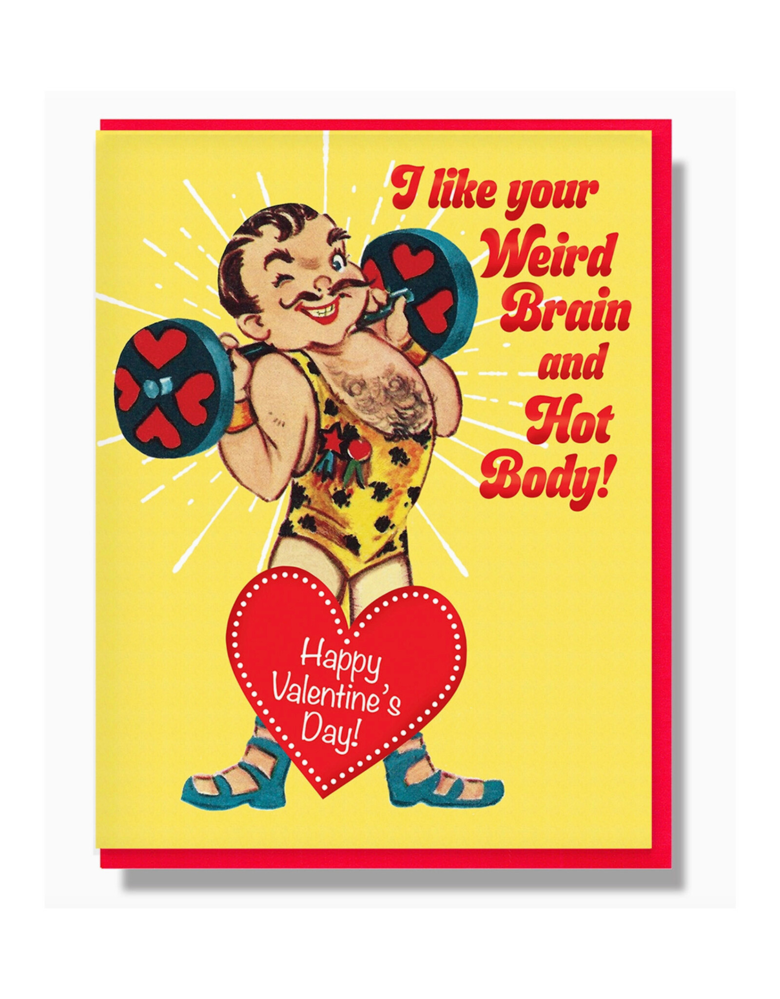Weird Brain and Hot Body Valentine Greeting Card