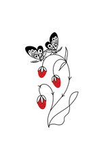 Strawberry Branch Tattoo Pair