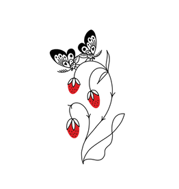 Strawberry Branch Tattoo Pair