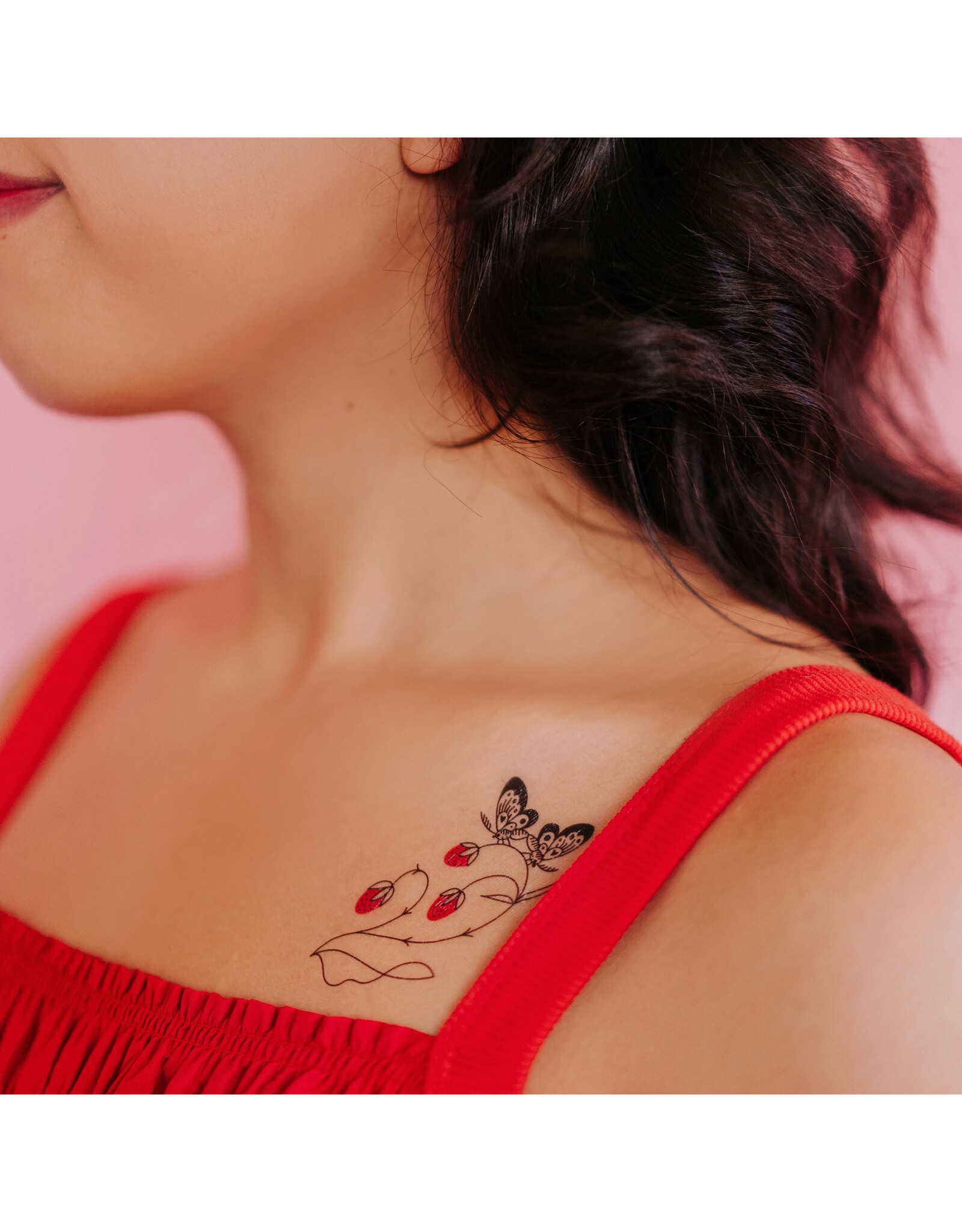 Strawberry Branch Tattoo Pair