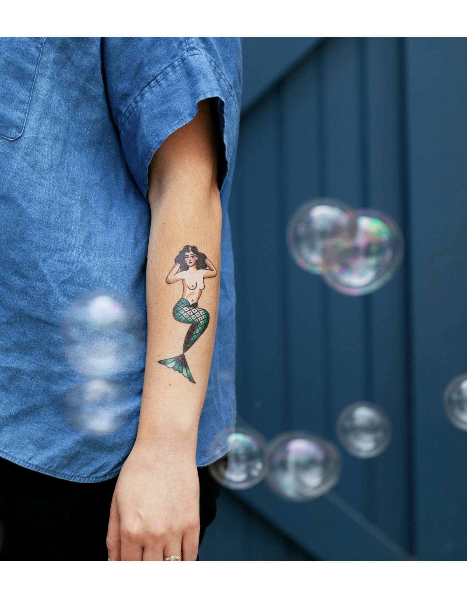 Traditional Mermaid Tattoo Pair