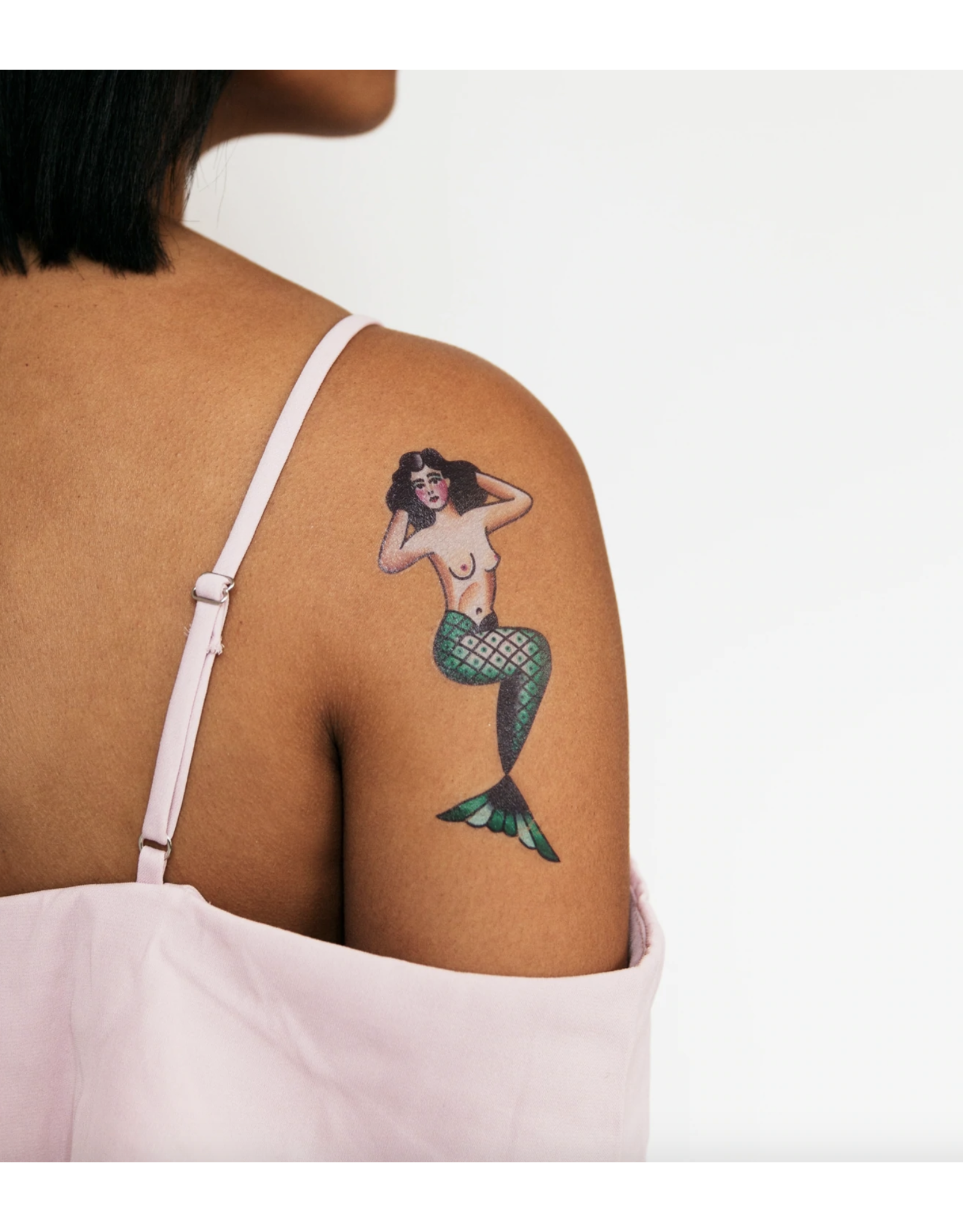 Traditional Mermaid Tattoo Pair