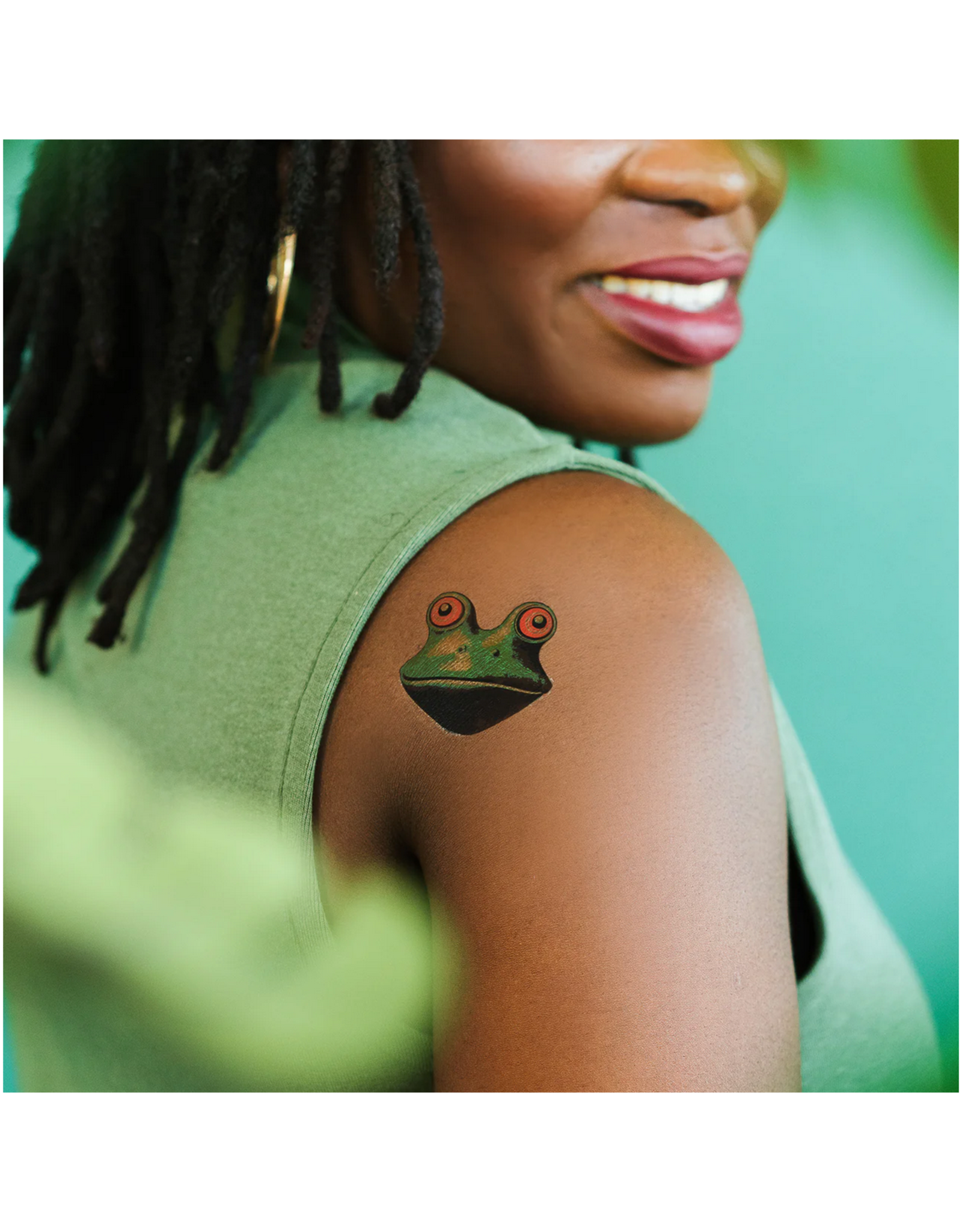 Trippy Frog Tattoo Pair