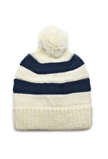 Striped Pom Hat - Navy/White *