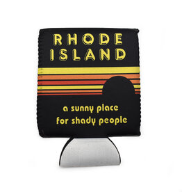 Rhode Island: A Sunny Place for Shady People Coozie (Black)