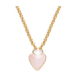 Rose Quartz Chunky Heart Pendant Necklace