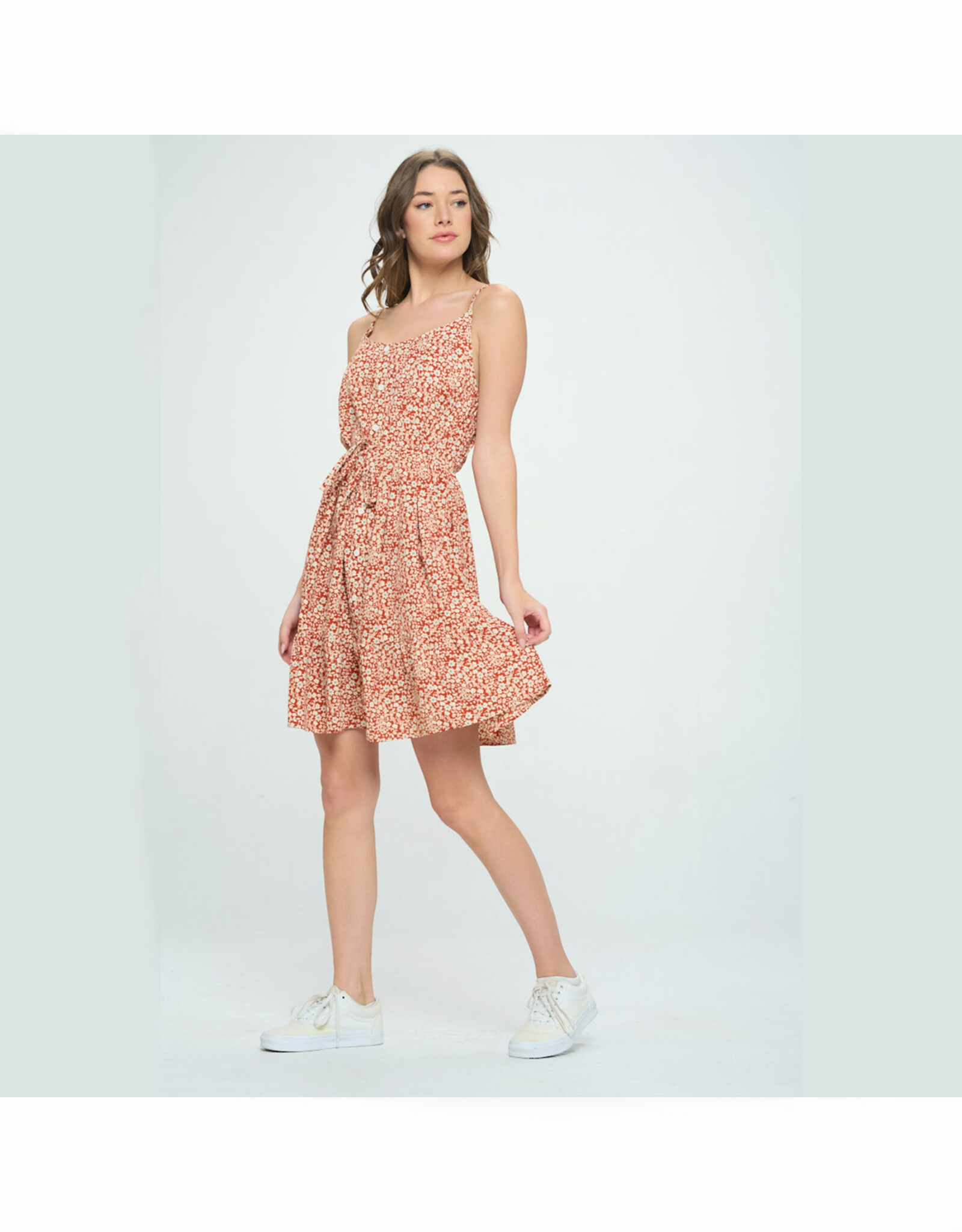 Floral Print Spaghetti Strap Dress