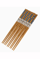 Chopsticks Set of 5 - Blue & White Offset