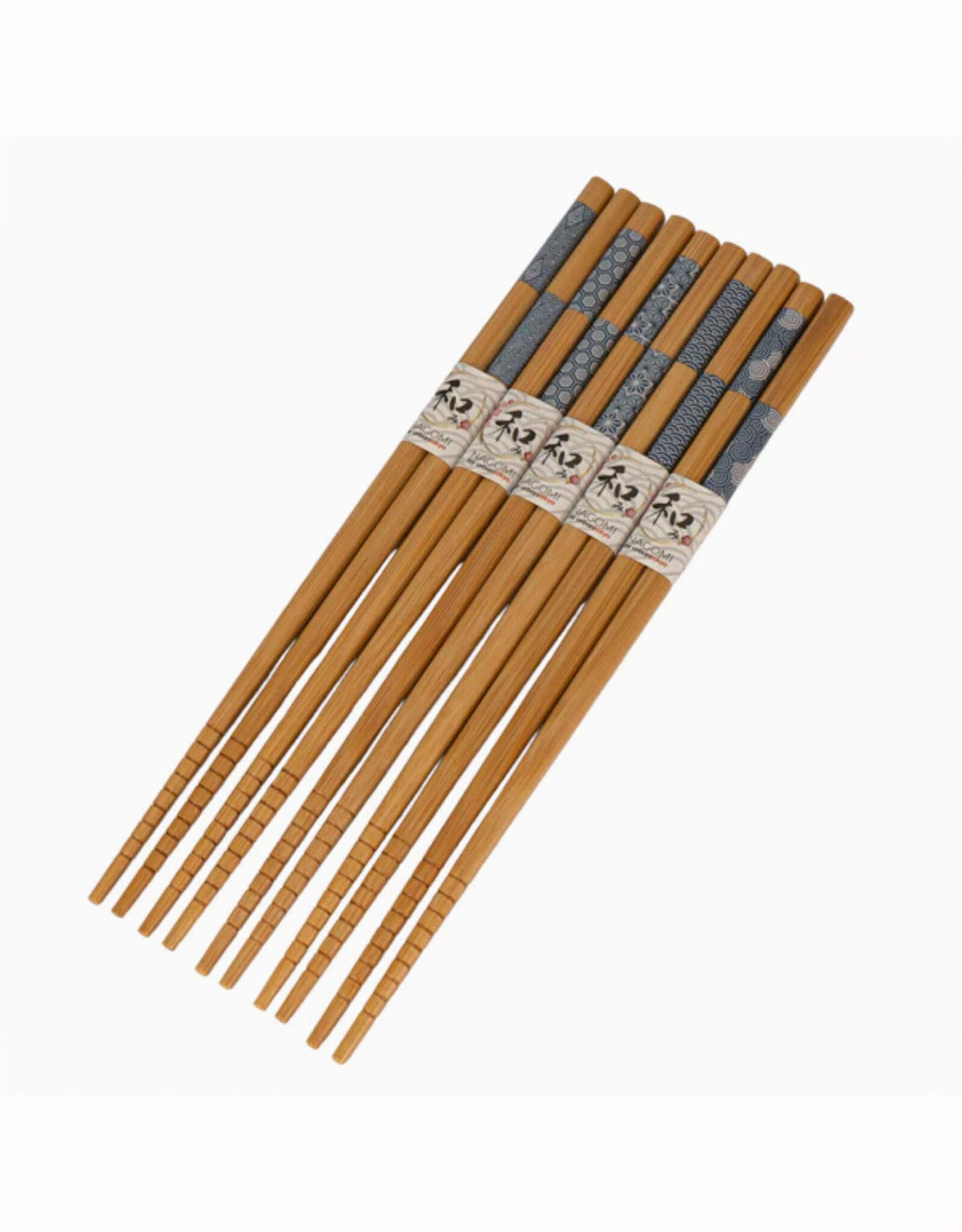 Chopsticks Set of 5 - Blue & White Offset
