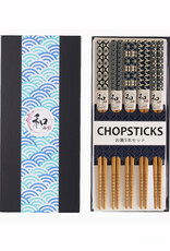 Black & White Patterns Chopsticks Gift Set of 5