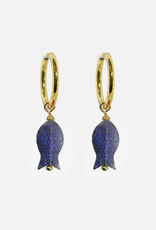 Blue Fish Hoop Earrings