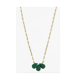 Droplet Trio Green Necklace