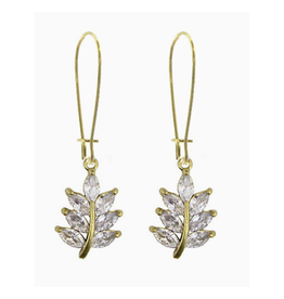 Sparkle Leaf Dangles Earrings