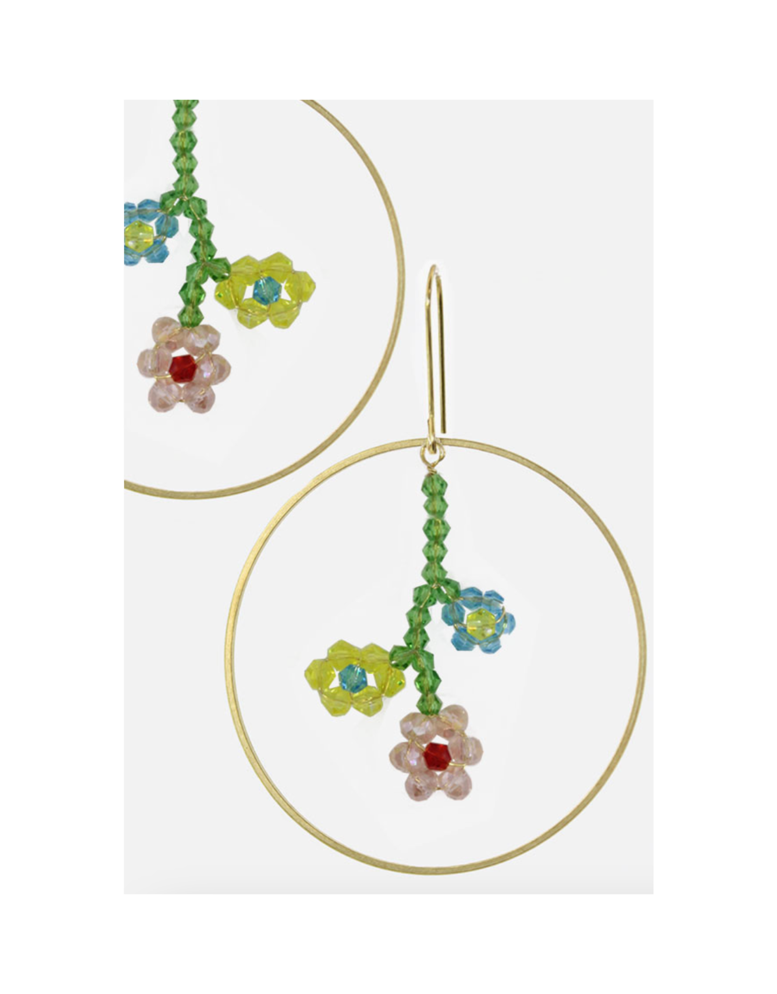 Woven Flower Hoops Earrings
