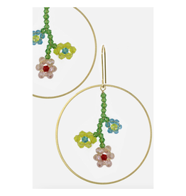 Woven Flower Hoops Earrings