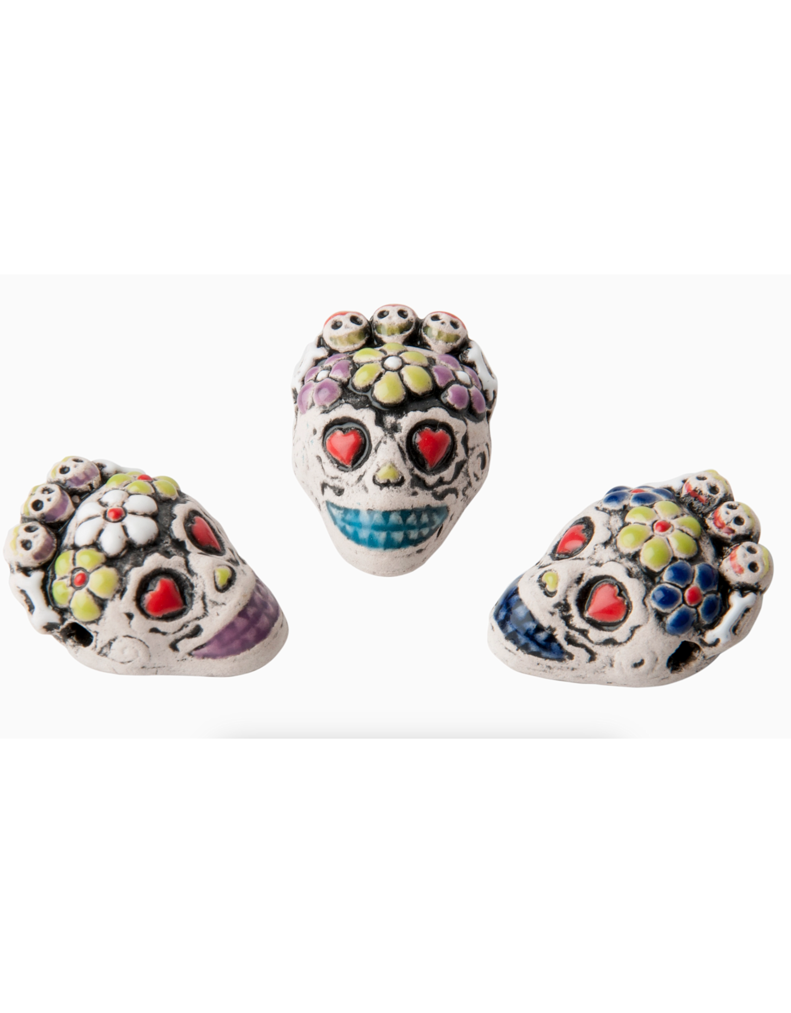 Large Flower Skull Bead (Assorted)