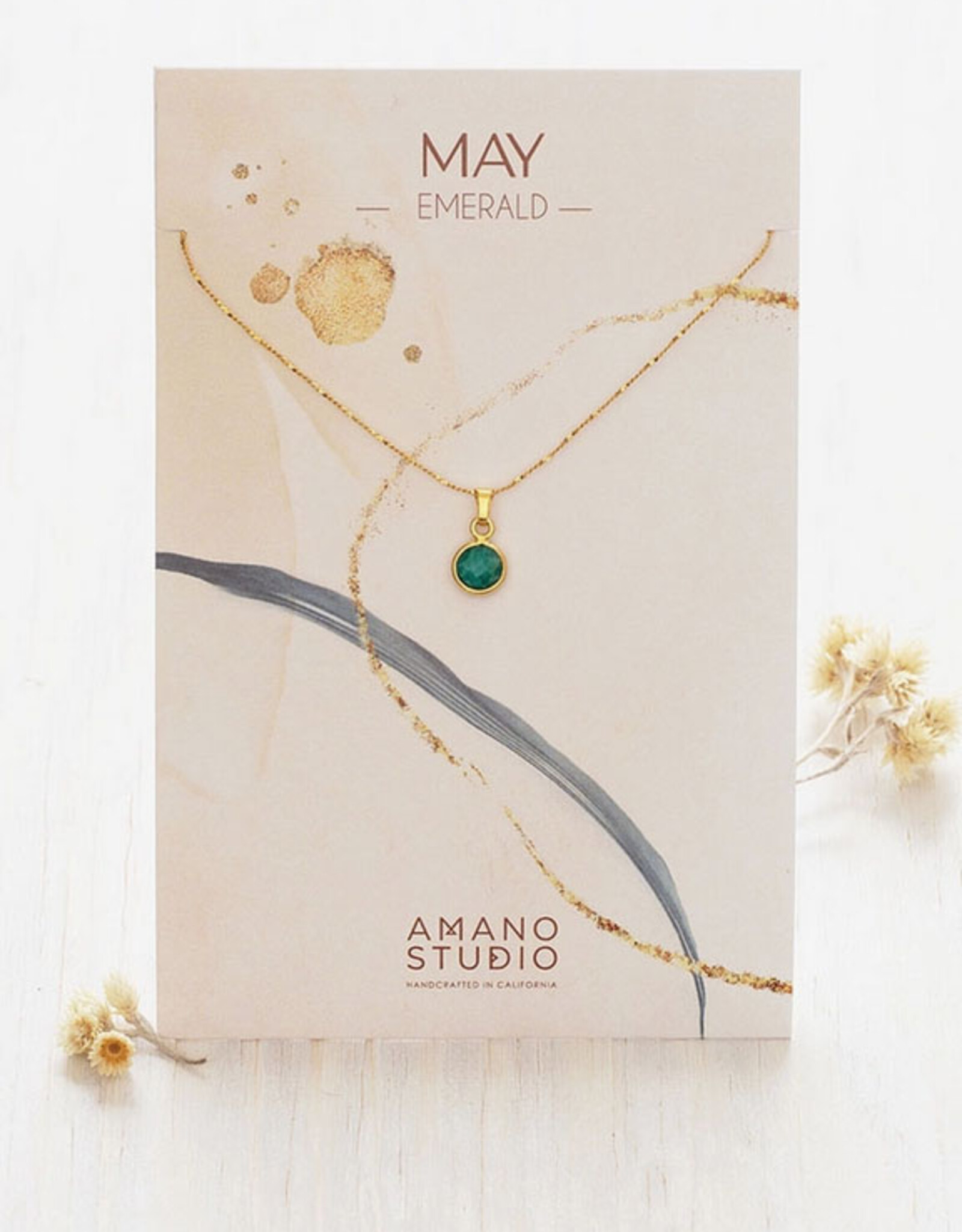 Emerald Birthstone Necklace - May