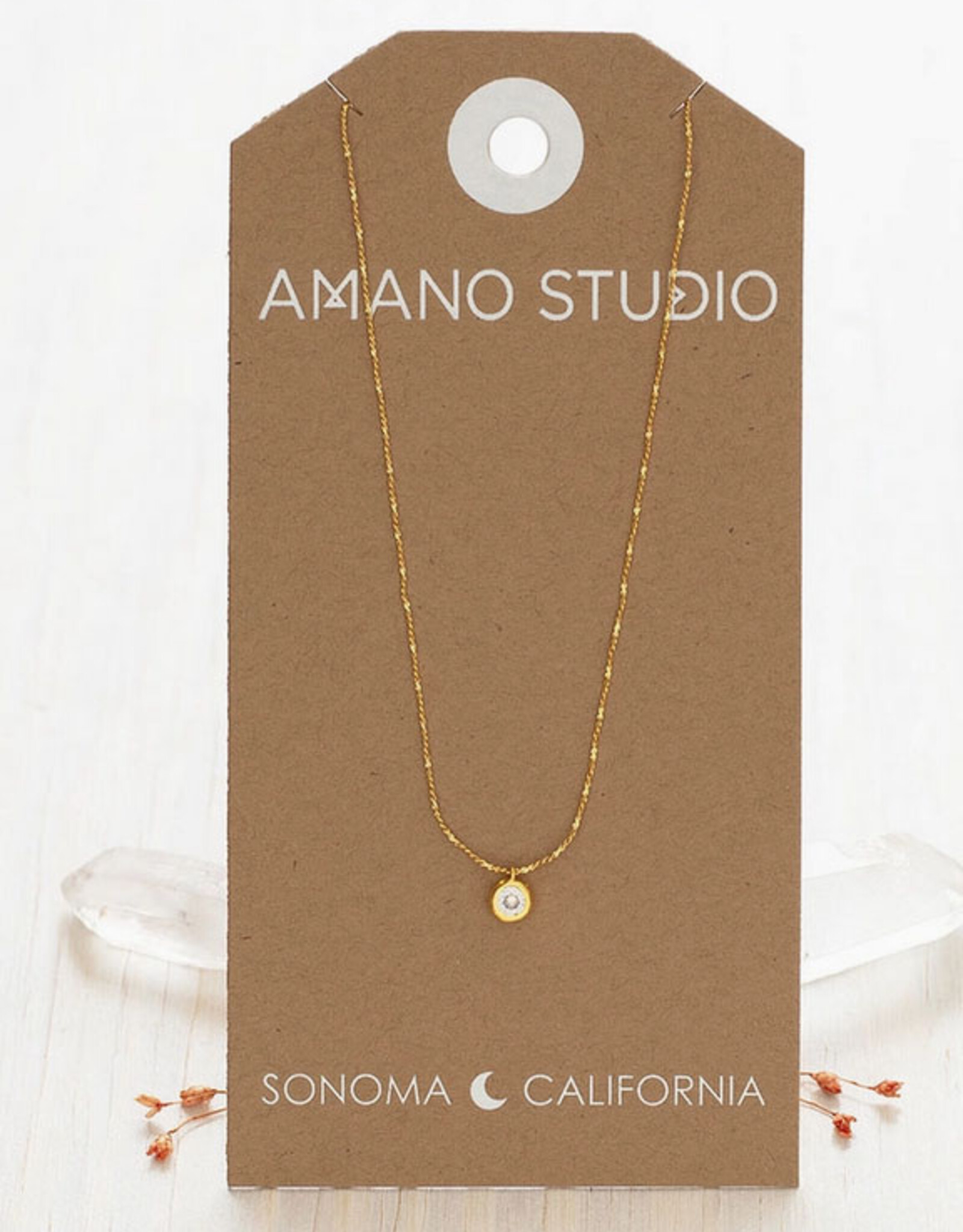 Single 5mm Crystal Pendant Necklace
