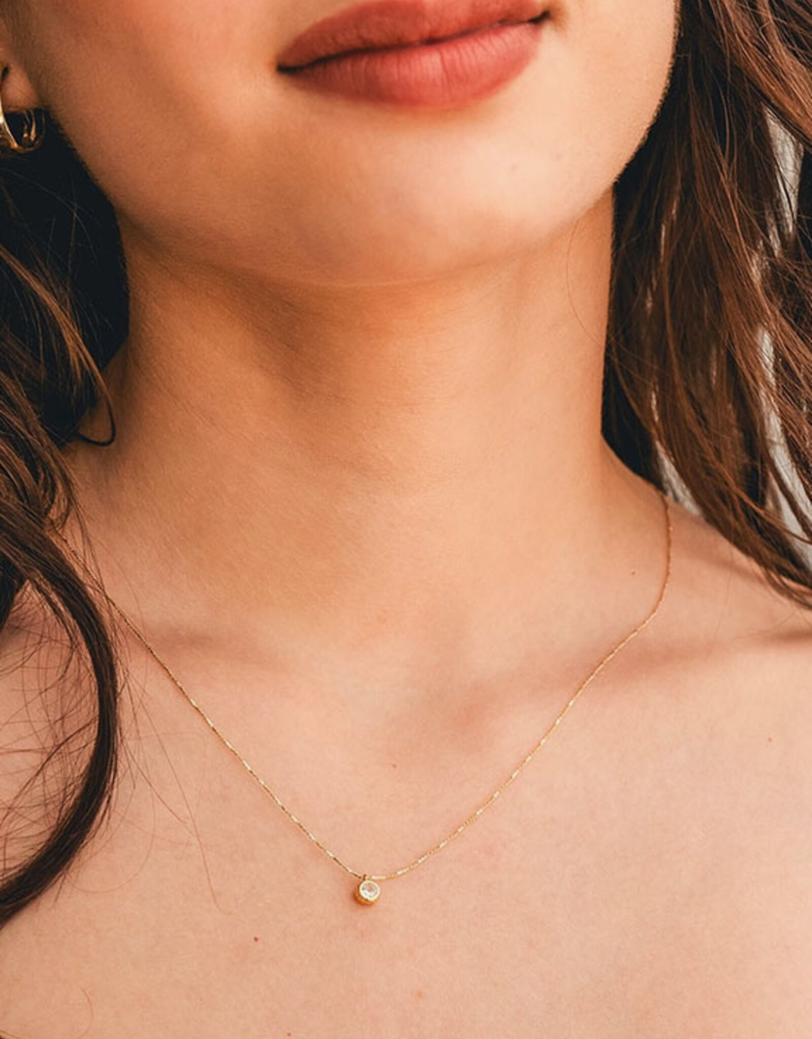 Single 5mm Crystal Pendant Necklace