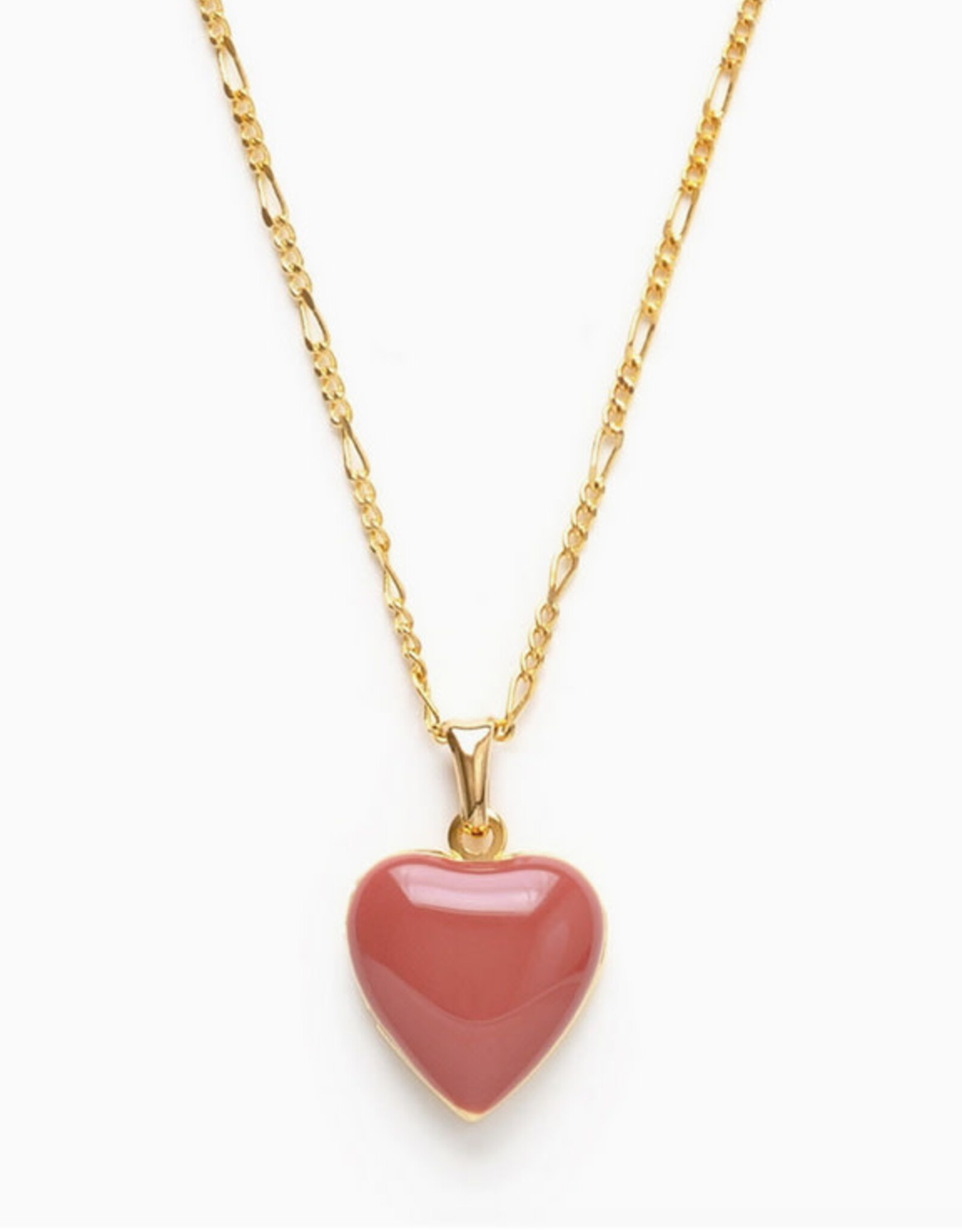 Small Heart Enamel Locket Necklace - Canyon