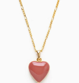 Small Heart Enamel Locket Necklace - Canyon