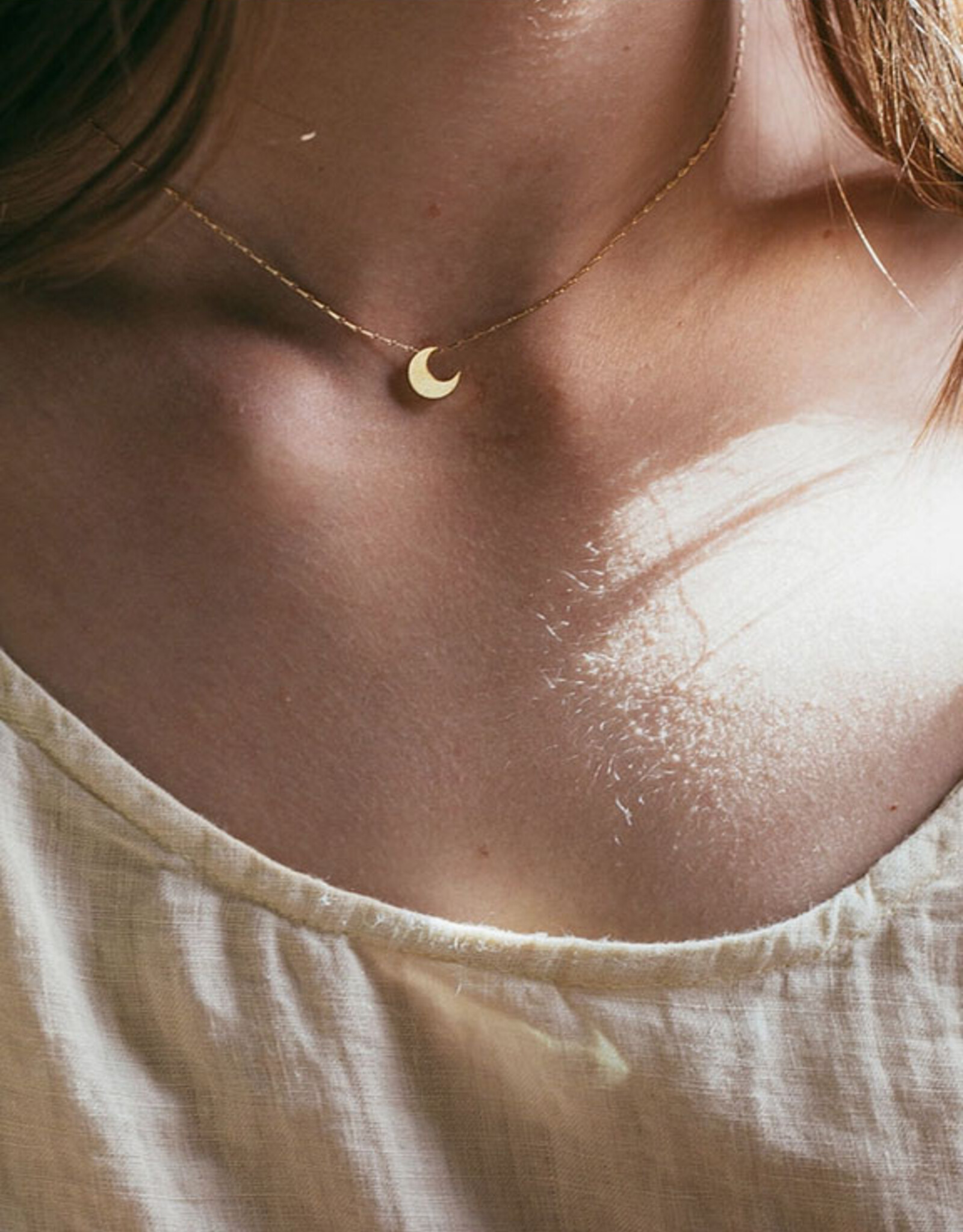 Tiny Crescent Moon Necklace