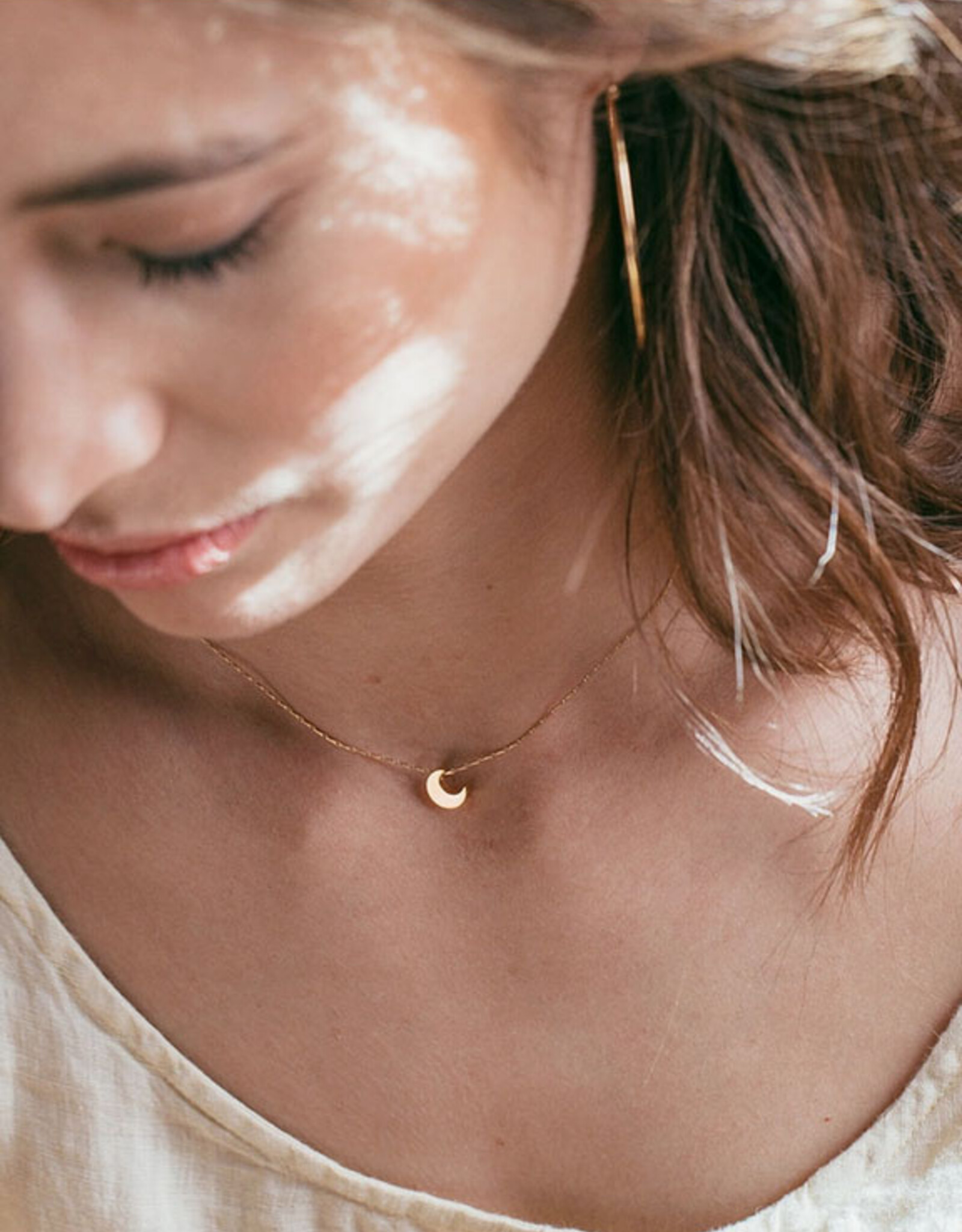 Tiny Crescent Moon Necklace