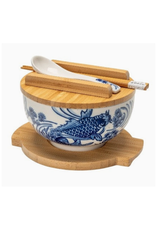 Koi Fish Bowl w/ Chopsticks, Spoon, Lid and Trivet Set Koi Fish Bowl w/ Chopsticks, Spoon, Lid and Trivet Set