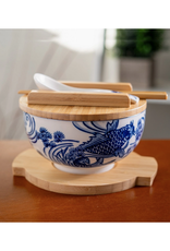 Koi Fish Bowl w/ Chopsticks, Spoon, Lid and Trivet Set Koi Fish Bowl w/ Chopsticks, Spoon, Lid and Trivet Set